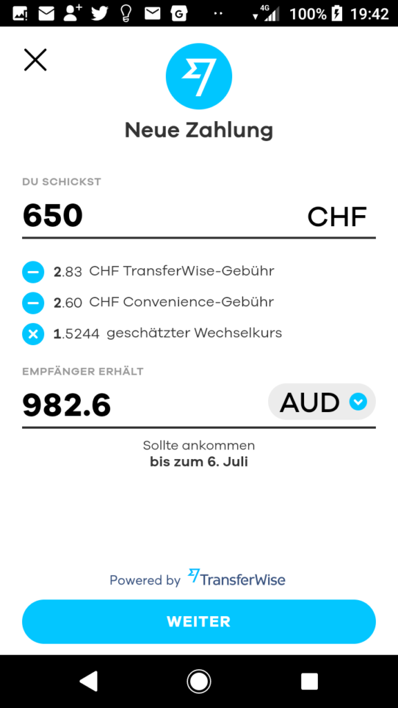 Auslandüberweisungen günstig mit Neon in 20 Währungen