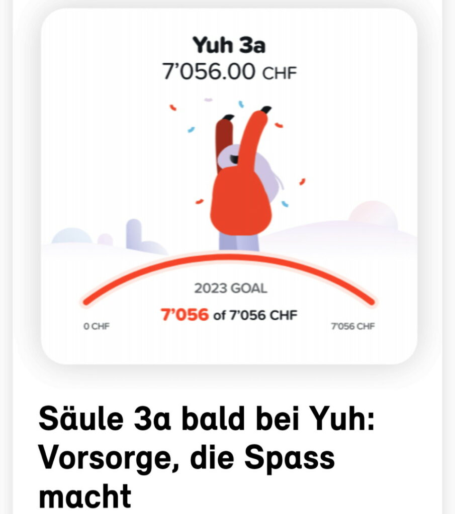 yuh säule 3a ankündigung