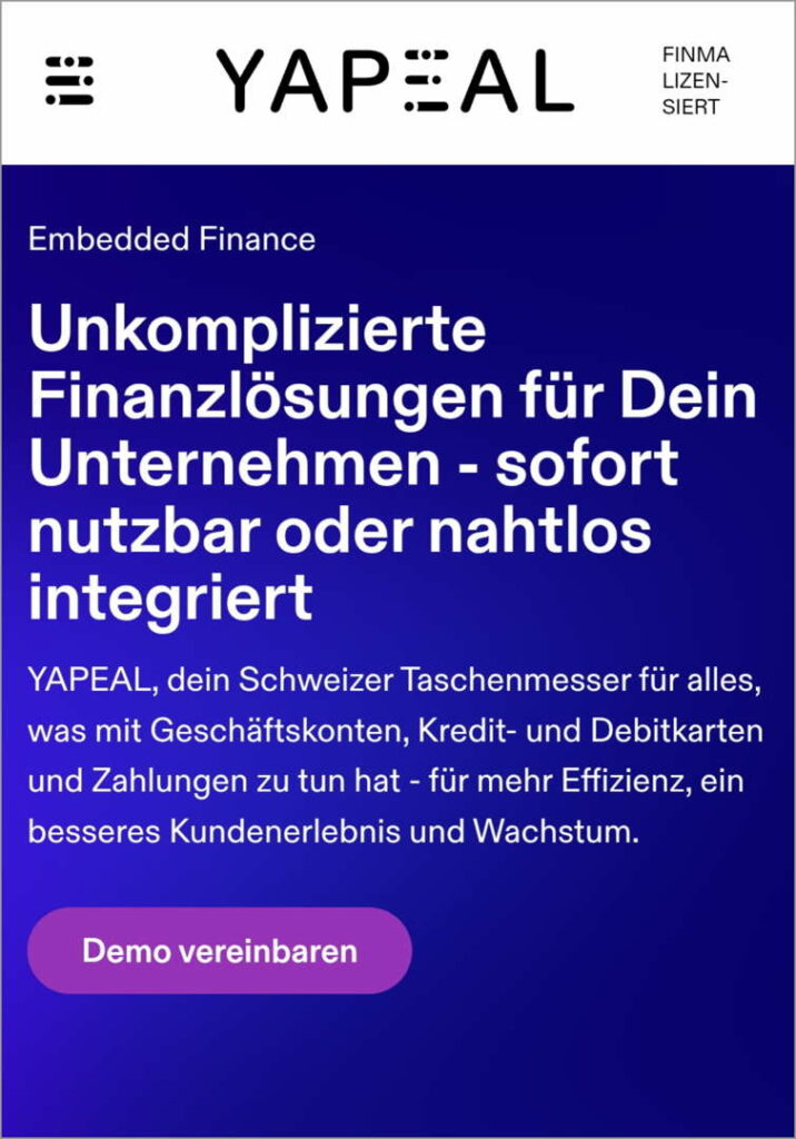 Jetzt Yapeal Embedded Finance – auch farblich